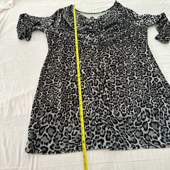 NWT Michael Kors Malachitery Velvet Cheetah Sheath Dress Chain Boat Neck Size 2X - Picture 11 of 14